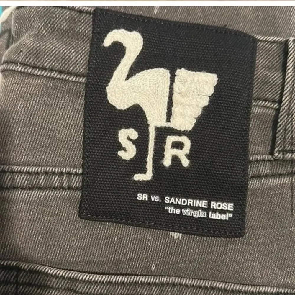 NWT-Free People X Sandrine Rose Polka Grey High Waisted Skinny Jeans Sz:27- $138 - Picture 3 of 5